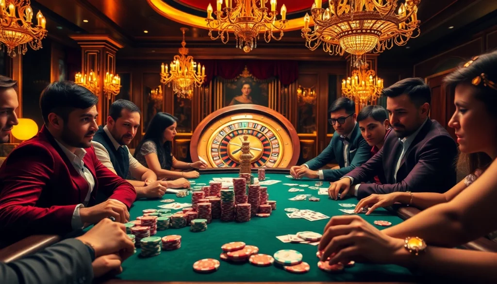 Experience the thrill of high-stakes poker at e28 casino with vibrant chips and cards in action.
